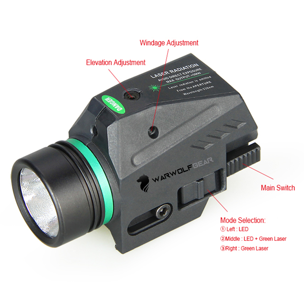 Tactical Flashlight with Green Lasser - 3